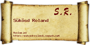 Sükösd Roland névjegykártya